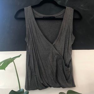 All Saints Sleeveless Wrap Tank in Grey